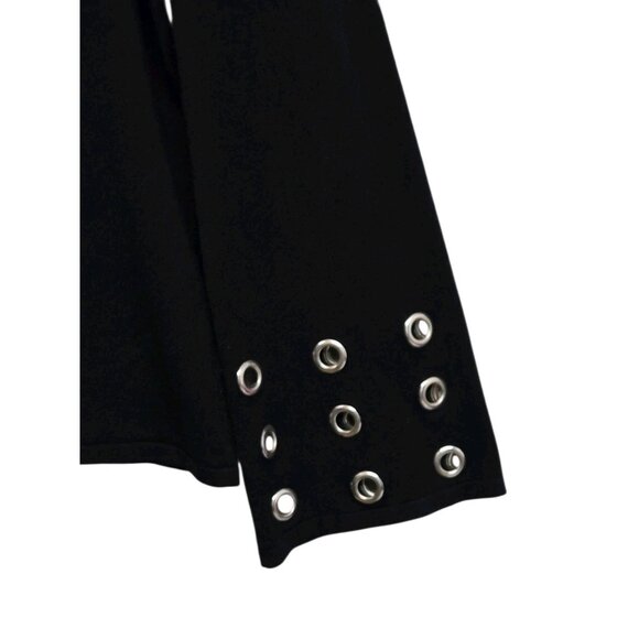 Catherine Malandrino Sweater Womens Large Black Grommet Bell Sleeve Modern Chic - Picture 5 of 7